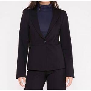 NEW RIPLEY RADER ponte knit fitted blazer in black